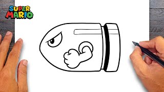 How to draw Bullet Bill from Super Mario