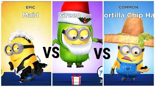 Minion Rush Green Vs Maid Vs Tortilla Chip Hat