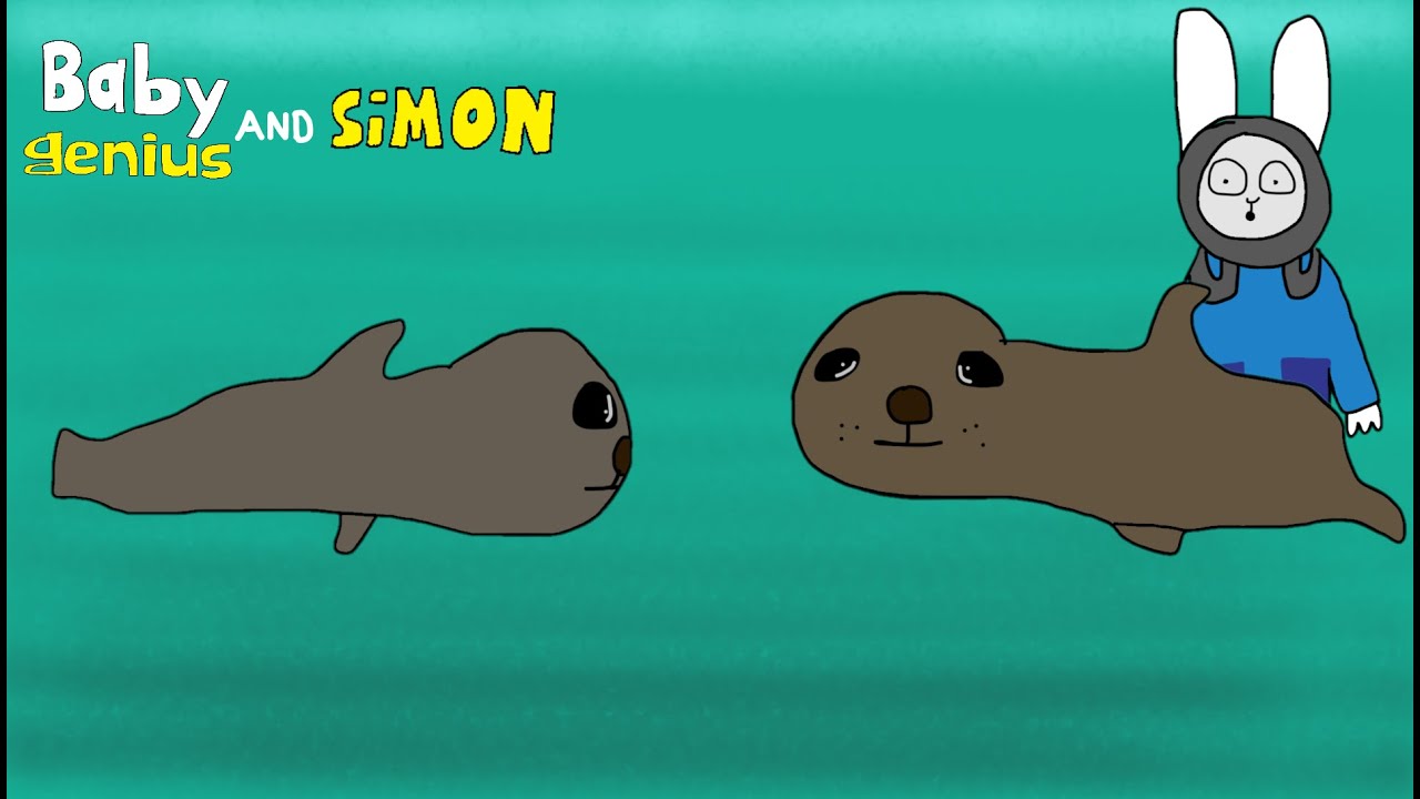 Sea Lions swimming under the Sea (with Simon the Rabbit)