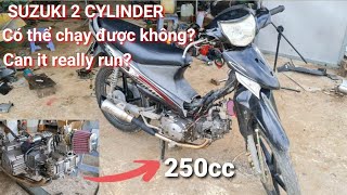 chạy thử động cơ SMASH 2 xi lanh 250cc,Test run of a 250cc 2 cylinder smash engine