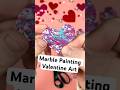 Easy Valentine’s Day Marble Painting Art Activity for Kids | Low Mess Heart Valentine Cards Fun Art