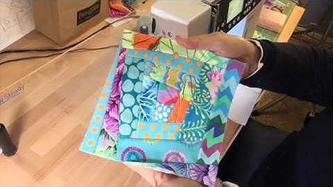 Wonky Log Cabin Quilt Block on Muslin Foundation