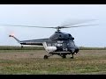Police helicopter on duty, PZL Mi-2 engine start and take off