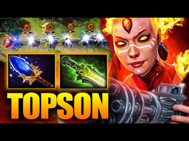 IMBA SHOT GUN MID By Topson Lina - Full of magical Build With Max Stack Fiery Soul 7.35d DotA 2 class=