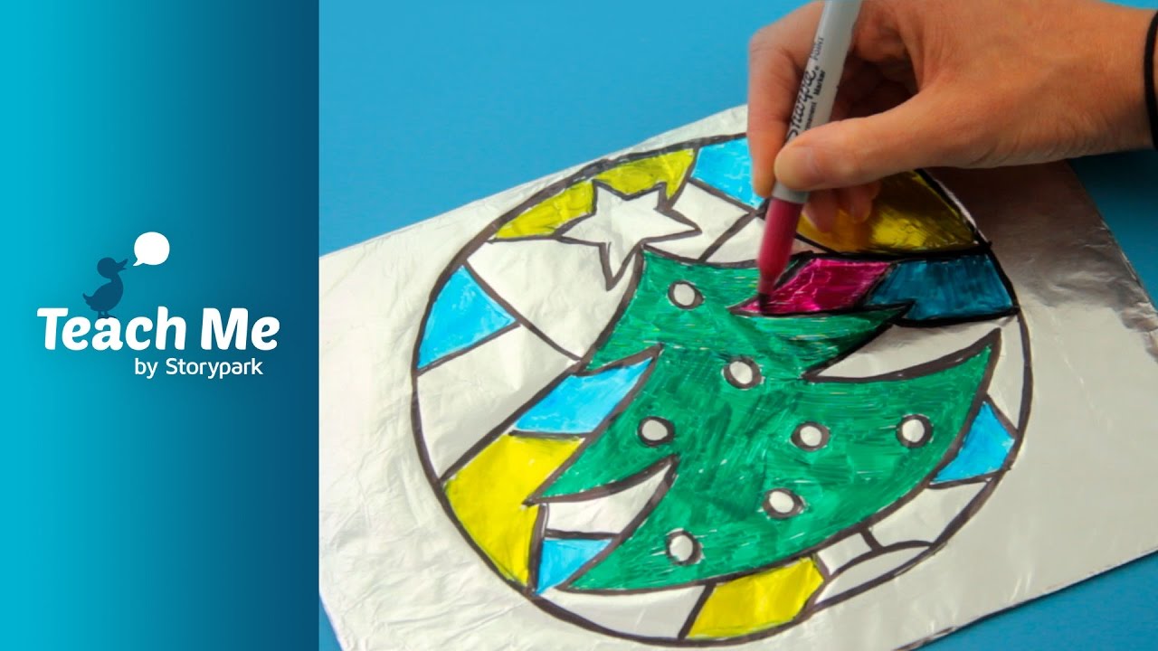 Stained Glass Craft with Aluminum foil and Cellophane