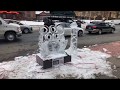 Checking out the ice sculptures at northamptons 8th annual ice art festival