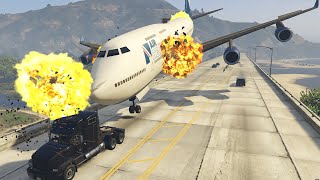 Airplane Engine Failures - Emergency landing and Crash GTA5