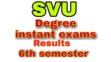 Sri Venkateswara University Degree 6th semester instant exams Results 2021|SVU|
