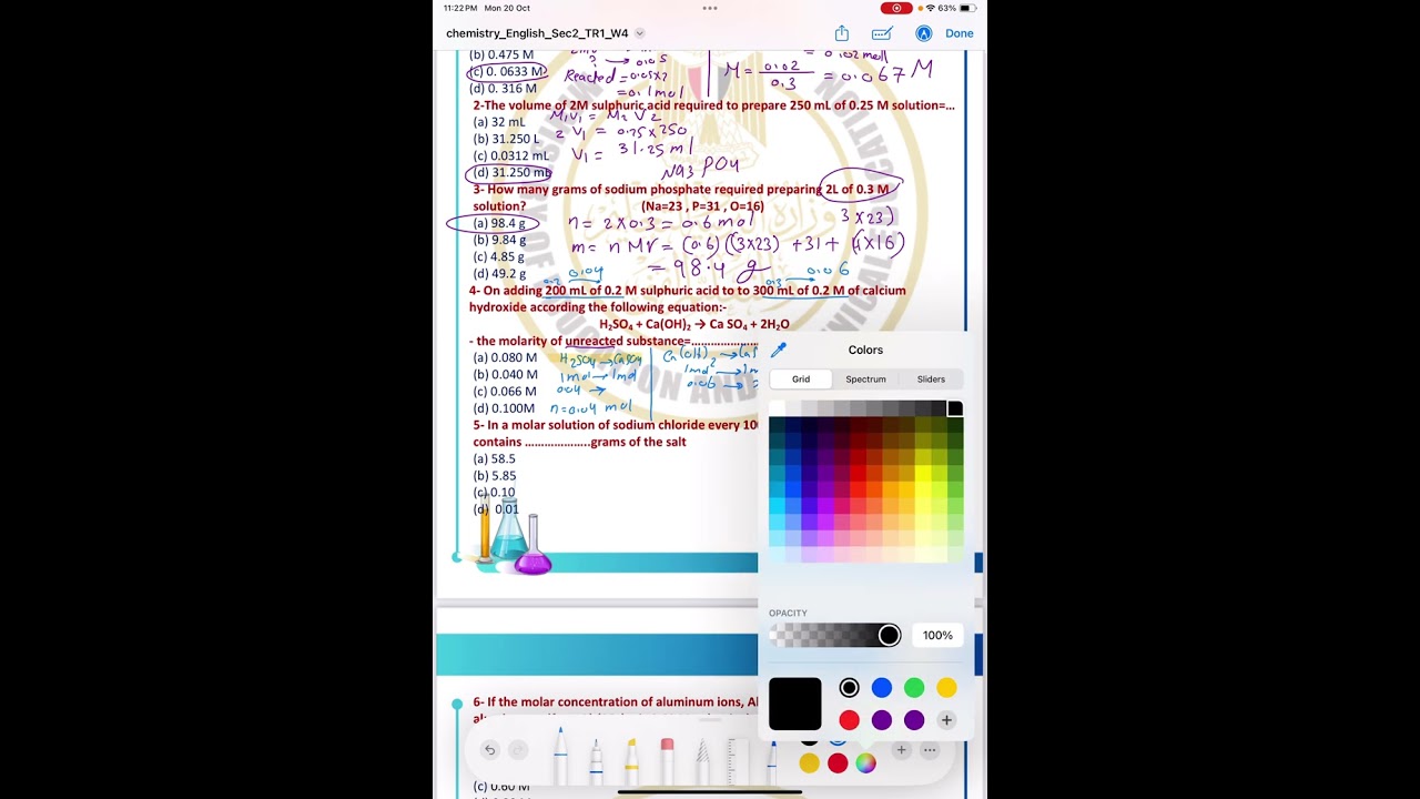 Home performance week 4 chemistry sec2 first term 2026 by Mrs Randa Hagag 