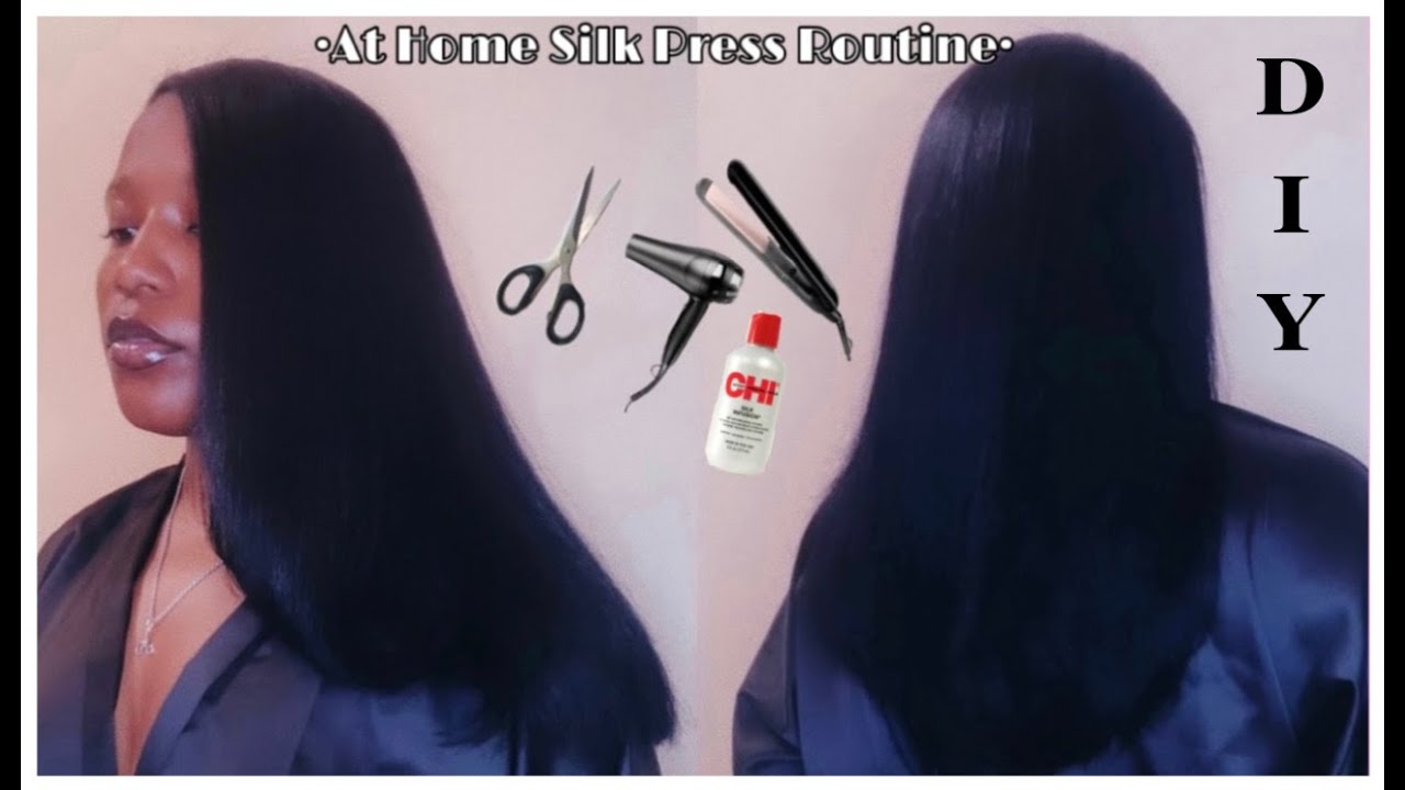 My At Home Silk Press Routine Using All Affordable Hair Products QueenLang YouTube