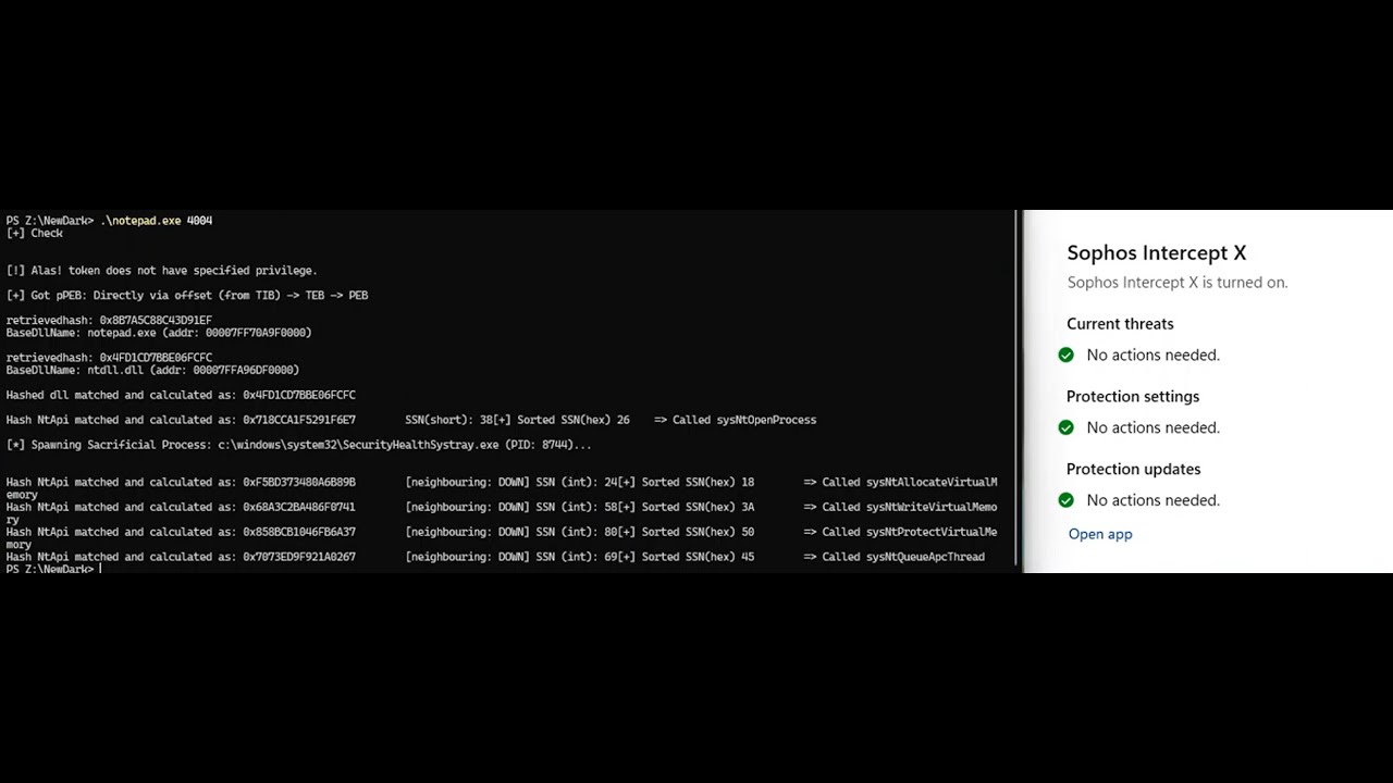 DarkWidow V1 : Evade ( NonAdmin process) Sophos XDR : Call For Tools Demo
