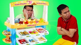 Funny Uncles \& Auntie Pretend Play w\/ Ice Cream Shop Kids Toys