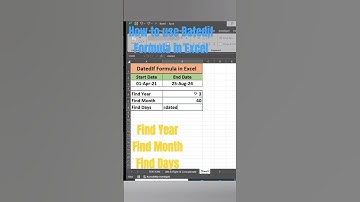 How to use Datedif Formula #excelformula #exceltips #datedif  #Datedifformula #exceltipsandtricks