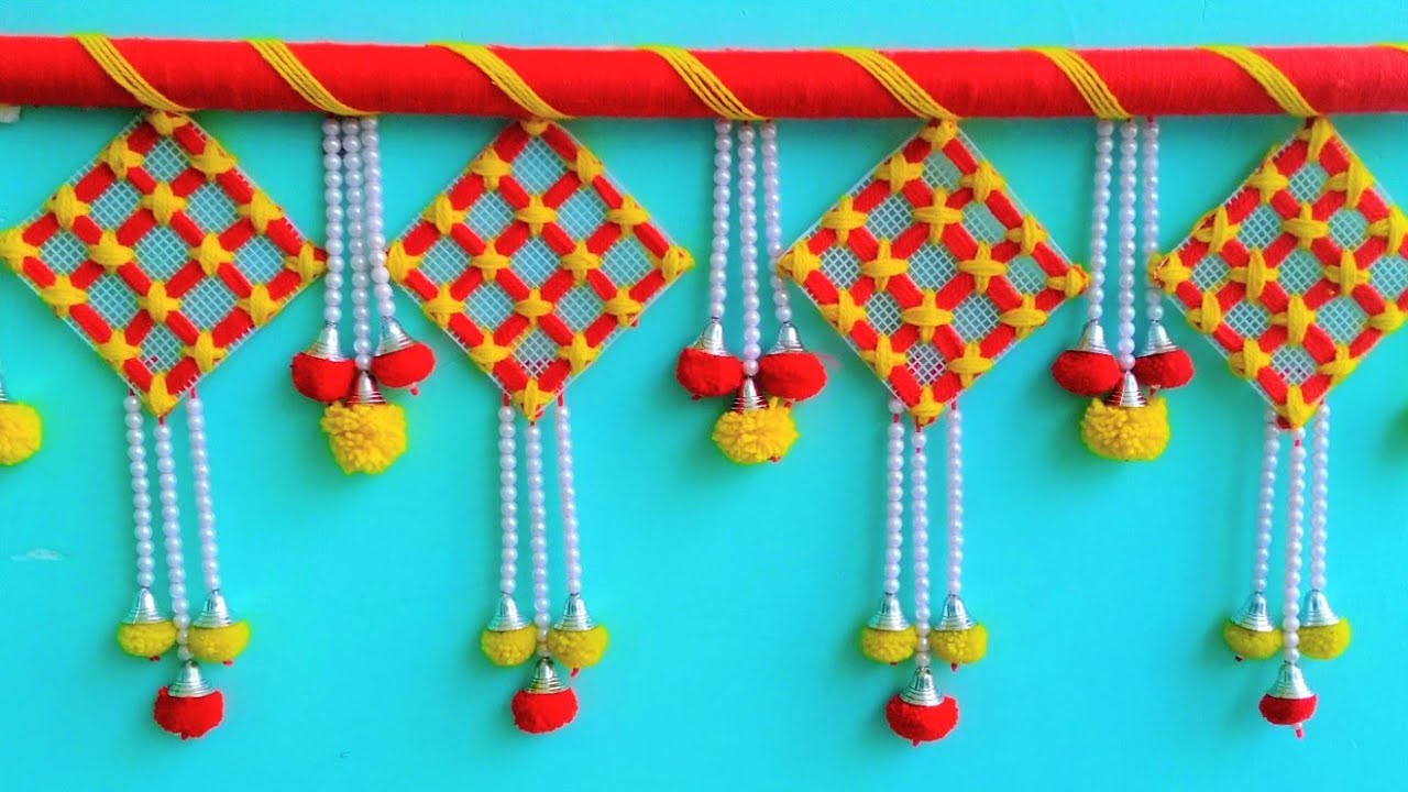 Woolen art and craft How to make door/wall hanging toran Best Reuse Idea Woolen crafts