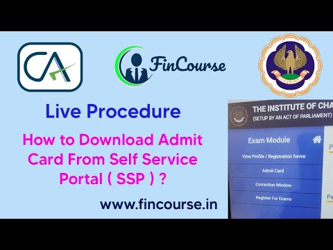 Live Procedure - How to Download ICAI Admit Card in Self Service Portal ( SSP ) - FinCourse