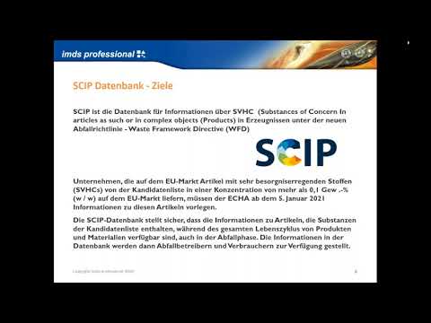 SCIP Datenbank   Neue SVHC Berichterstattung