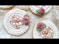 How To Decorate Cookies With Royal Icing Pearls and Brush Embroidery