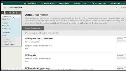 Blackboard 9.1.13: Create New Content Area