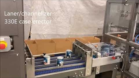 Wepackit Machinery Can Packing Line.  Fully automatic case erector, case packer and case taper.
