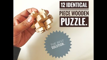 12 identical piece wooden puzzle-The six cross.