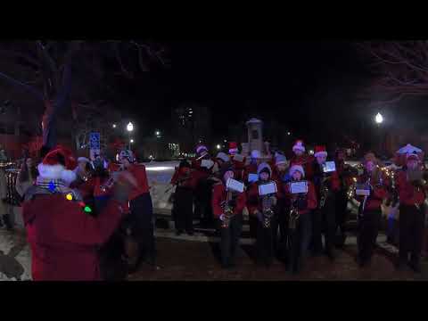 12/7/19 Fitchburg High School Marching Band - Fitchburg Upper Common Holiday Lighting ceremony