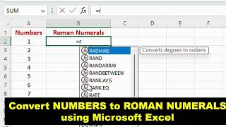 How to convert NUMBERS to ROMAN NUMERALS using Microsoft Excel