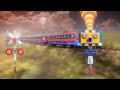 【踏切アニメ】炎や水と一緒に踊る踏切カンカン♪ A railroad crossing that dances with flames and water ♪