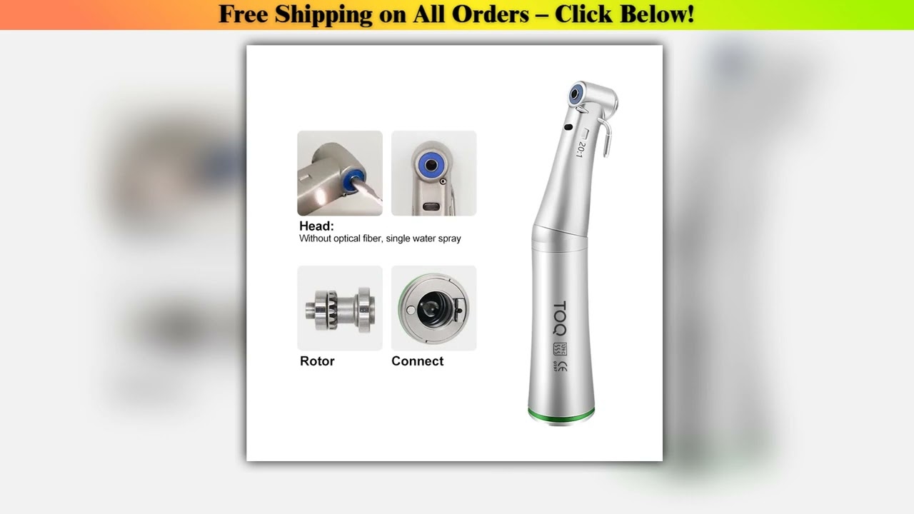 Dental Implant 20:1 Reduction LED Fiber Optic Surgical E-type Handpiece Push Button Contra Angle