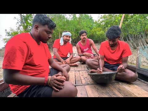 বিদ্যাধরী নদীর পাড়ে রান্না করে খেলাম ও বড়শি দিয়ে মাছ ধরলাম Sundarban hook fishing!!!