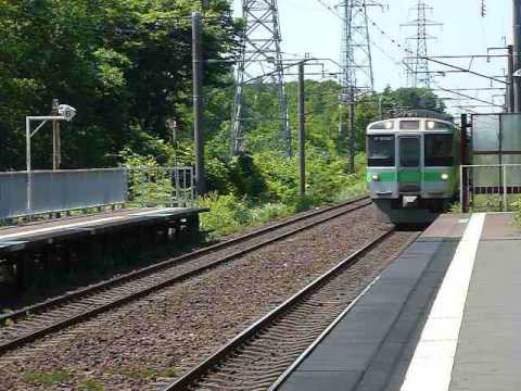 [警笛あり]JR北海道721系3000番台千歳線快速エアポート 長都駅通過