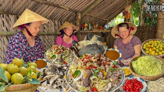 Nạm Lòng Bò Trộn Sả Tắc, Xoài Chua | Thu Hoạch Tắc Cẩm Thạch Chín Ngoài Vườn Quê || Mixed Beef Tripe