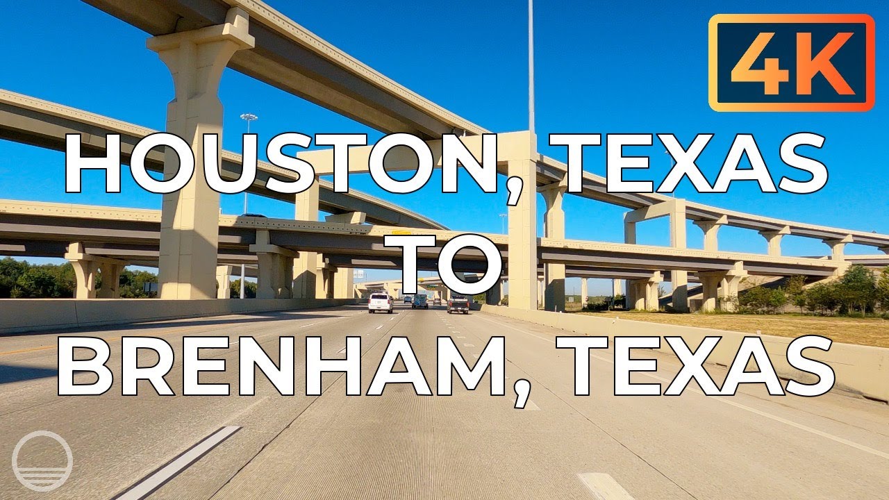 Houston, Texas, USA to Brenham, Texas on US 290 West an UltraHD 4K