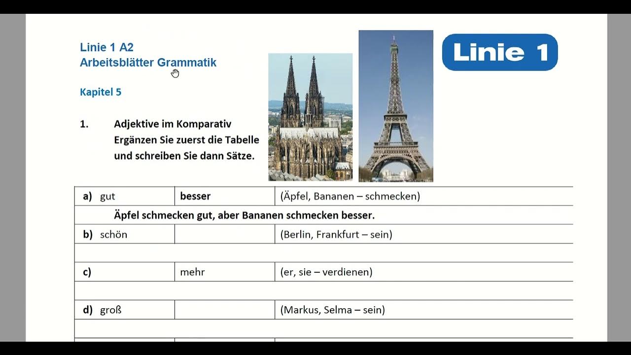 Linie 1 A1 Arbeitsblätter Grammatik ответы www.youtube.com