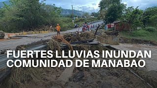 Fuertes lluvias e inundaciones afectan a Manabao, en Jarabacoa