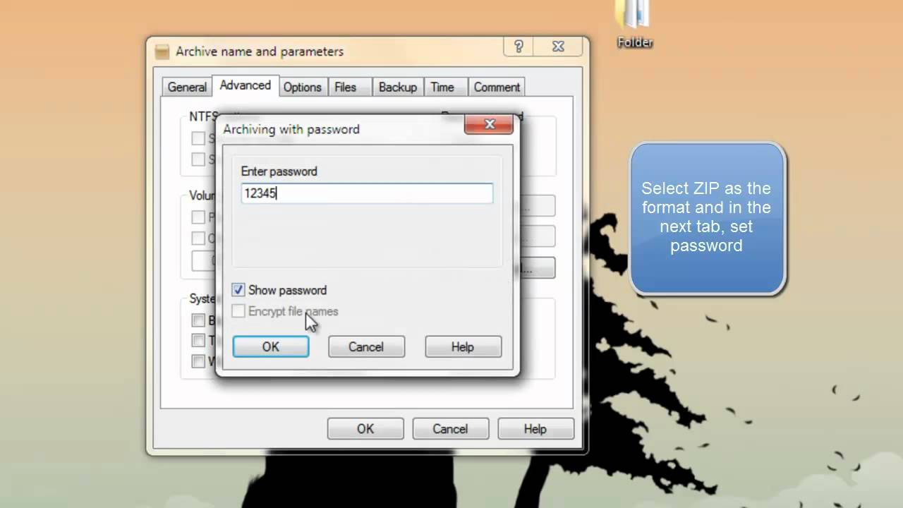 Put Password On ZIP Files In Windows 7 YouTube