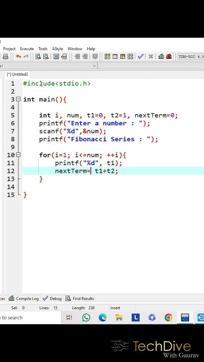 C Program to Print Fibonacci Series in C language | fibonacci series in ...