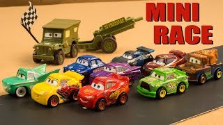 Can Mater keep up? He's not a Race Car Mini Racers Cars roll through Radiator Springs!