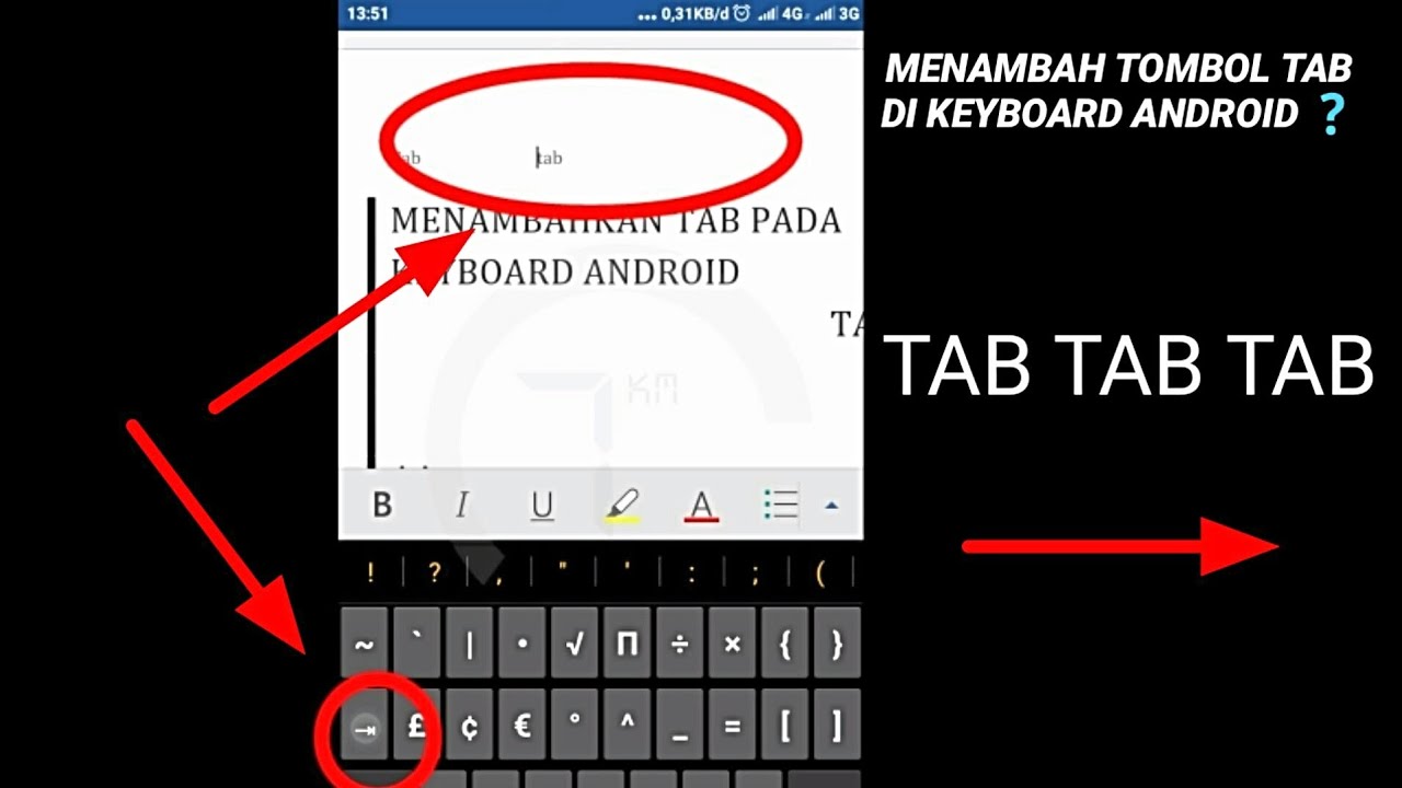 CARA MENAMBAHKAN TOMBOL TAB DI KEYBOARD ANDROID YouTube