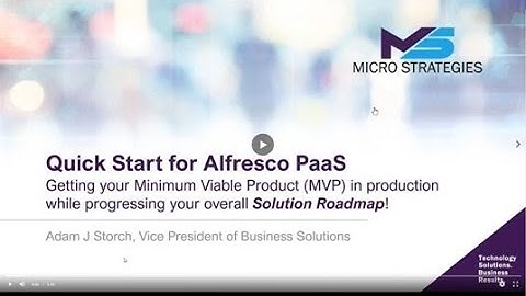 Micro Strategies Quick Start for Alfresco PaaS​