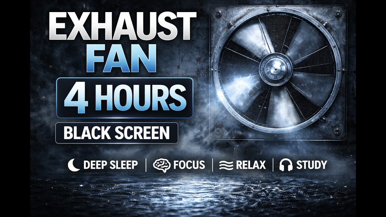 Exhaust Fan Noise For Sleep -4 Hours -Black Screen