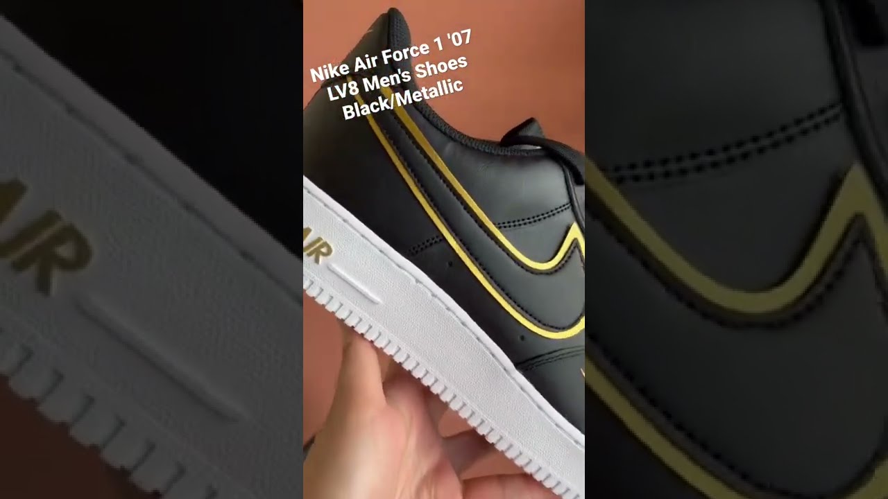 Nike Air Force 1 '07 LV8 Men's Shoes Black/Metallic Selling Sneakers on  ebay (online store) - YouTube