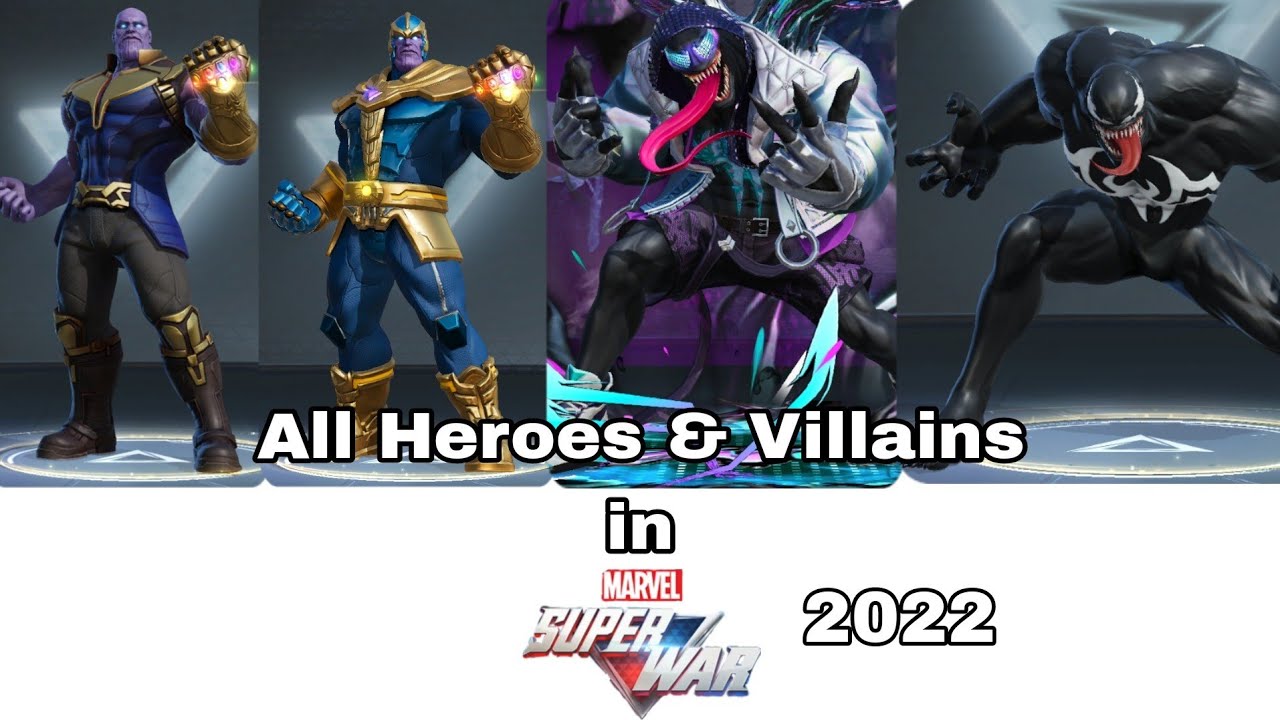All super heroes and villains in Marvel Super War 2022 Part 1