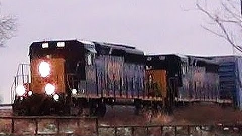 Two SD40-3 Engines Power CSX Auto Rack Train