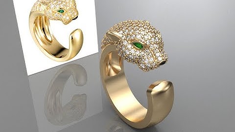 Panther ring with Rhino 7 with Jewelry Plugin Grasshopper Gold