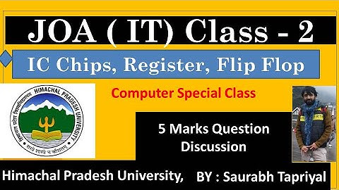 HPSSSB computer Operator Class IC Chips Register Flip Flop Memory Unit By Let