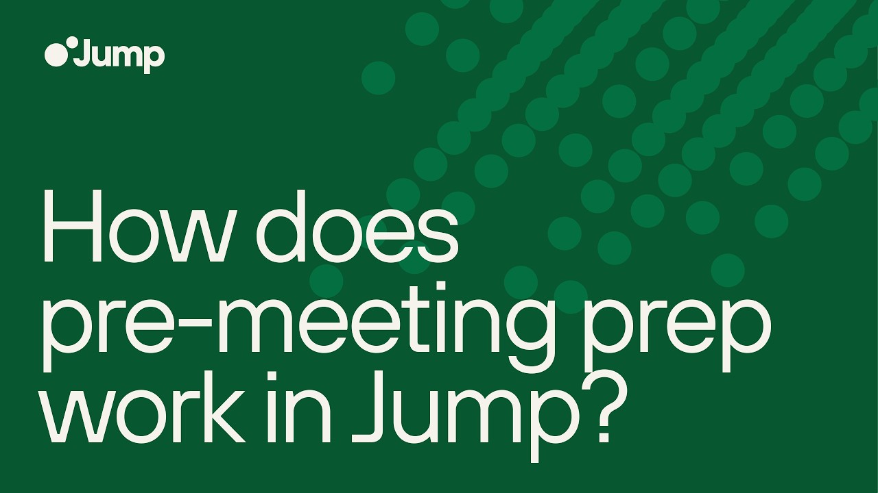How does pre-meeting prep work in Jump?