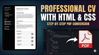 Build a Professional Custom CV with HTML & CSS | Export to PDF | How to make CV