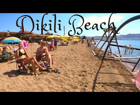 İzmir DİKİLİ BEACH, Hot Summer Walking Tour, Travel Turkey [4K UHD 60 FPS]