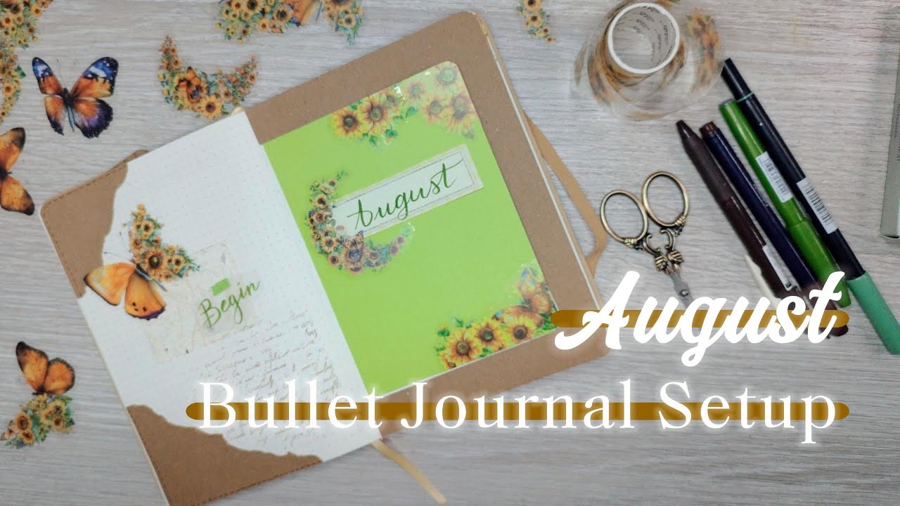 August 2024 Journal Setup - Sunflower Fields Theme