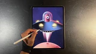 Drawing a UFO 🛸 Using Procreate App